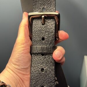 Express Croc Embossed Leather Belt- Size Large